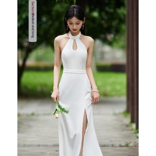 White Bridesmaid Dress Senior Dress Daily Style Formal Dress - Image 5