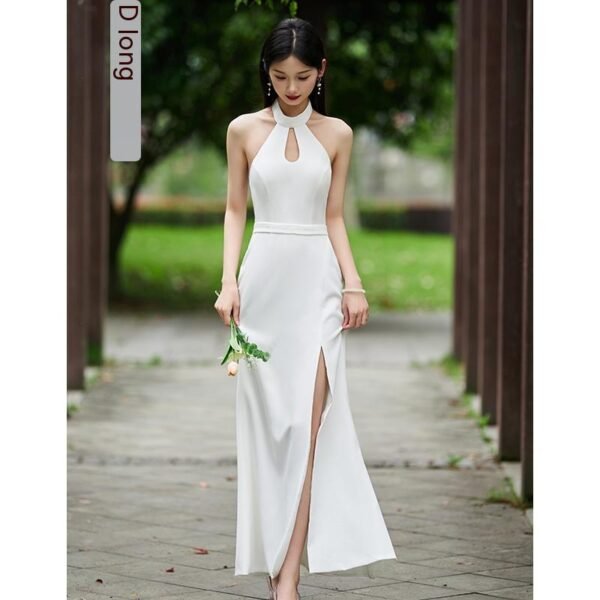 White Bridesmaid Dress Senior Dress Daily Style Formal Dress - Image 9
