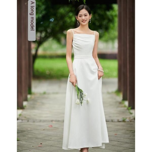 White Bridesmaid Dress Senior Dress Daily Style Formal Dress - Image 6