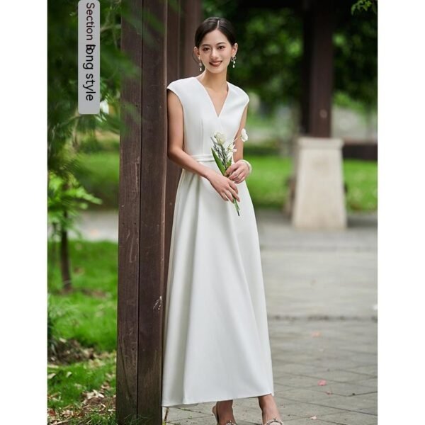White Bridesmaid Dress Senior Dress Daily Style Formal Dress - Image 7