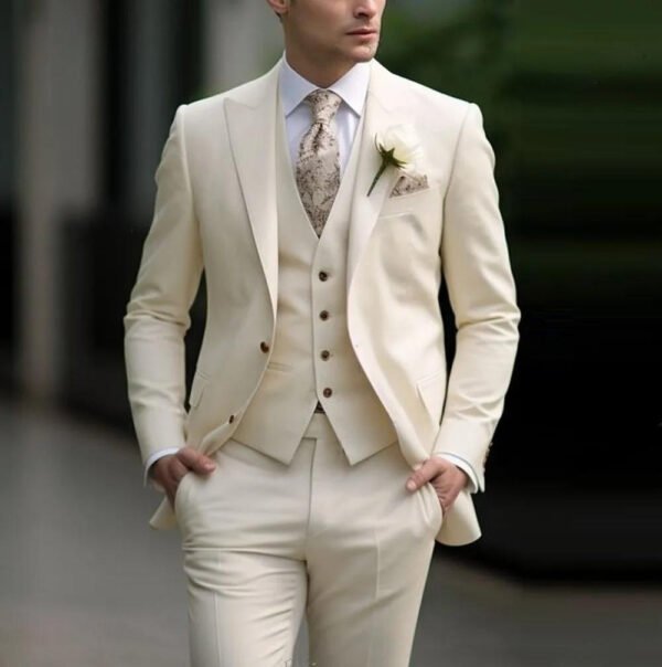 Men's Three-piece Suit Solid Color High Sense - Image 5