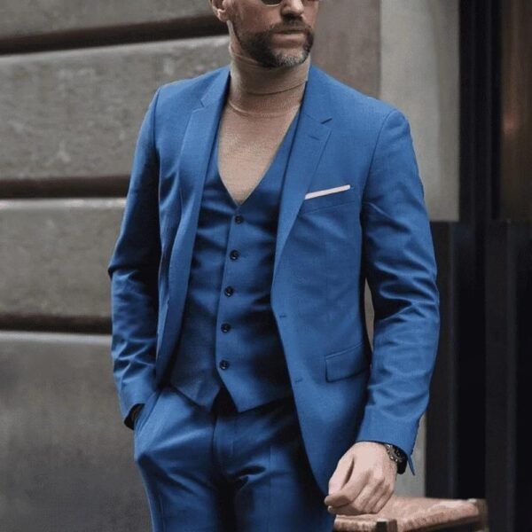Men's Three-piece Suit Solid Color High Sense - Image 10