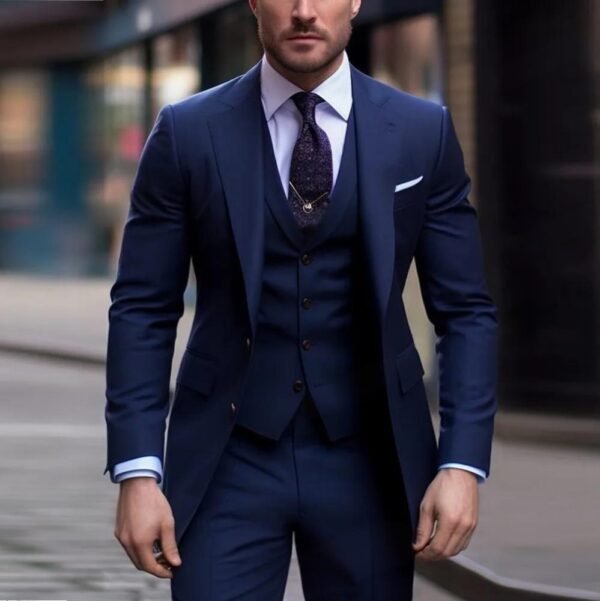 Men's Three-piece Suit Solid Color High Sense - Image 7