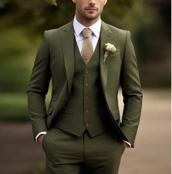 Men's Three-piece Suit Solid Color High Sense - Image 4