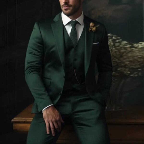Men's Three-piece Suit Solid Color High Sense - Image 6