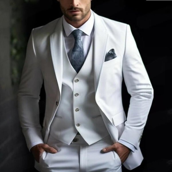 Men's Three-piece Suit Solid Color High Sense - Image 3