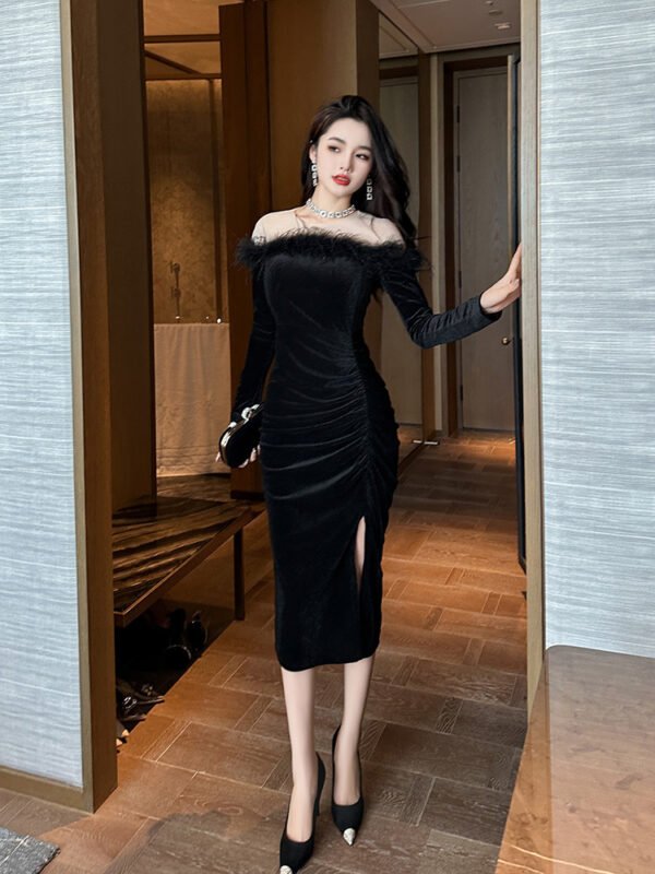 Women's Burr Velvet Formal Dress - Image 2