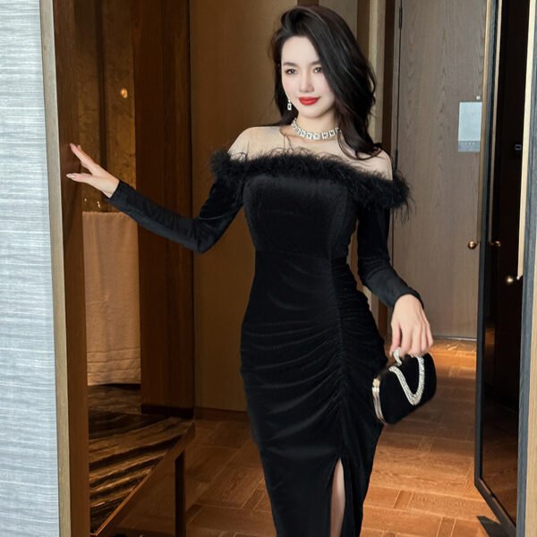 Women's Burr Velvet Formal Dress - Image 7