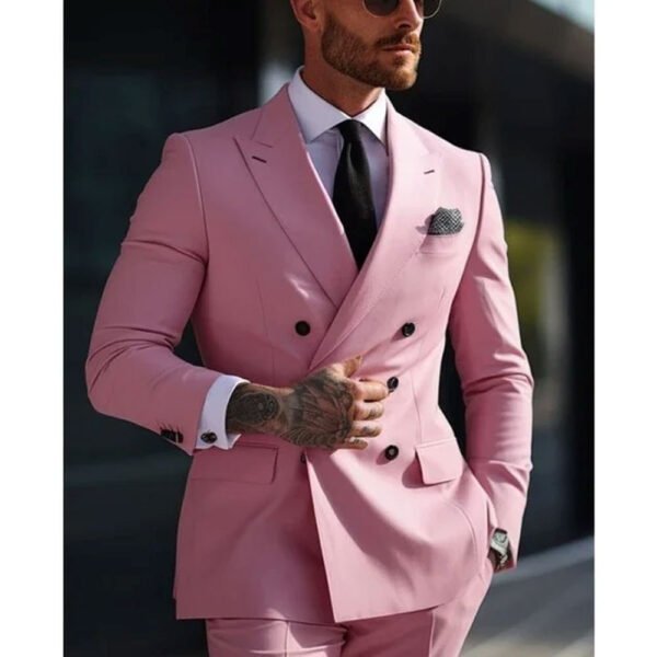 Men's Two-piece Suit Korean Style Slim Fit Business Best Man Casual Suit - Image 4